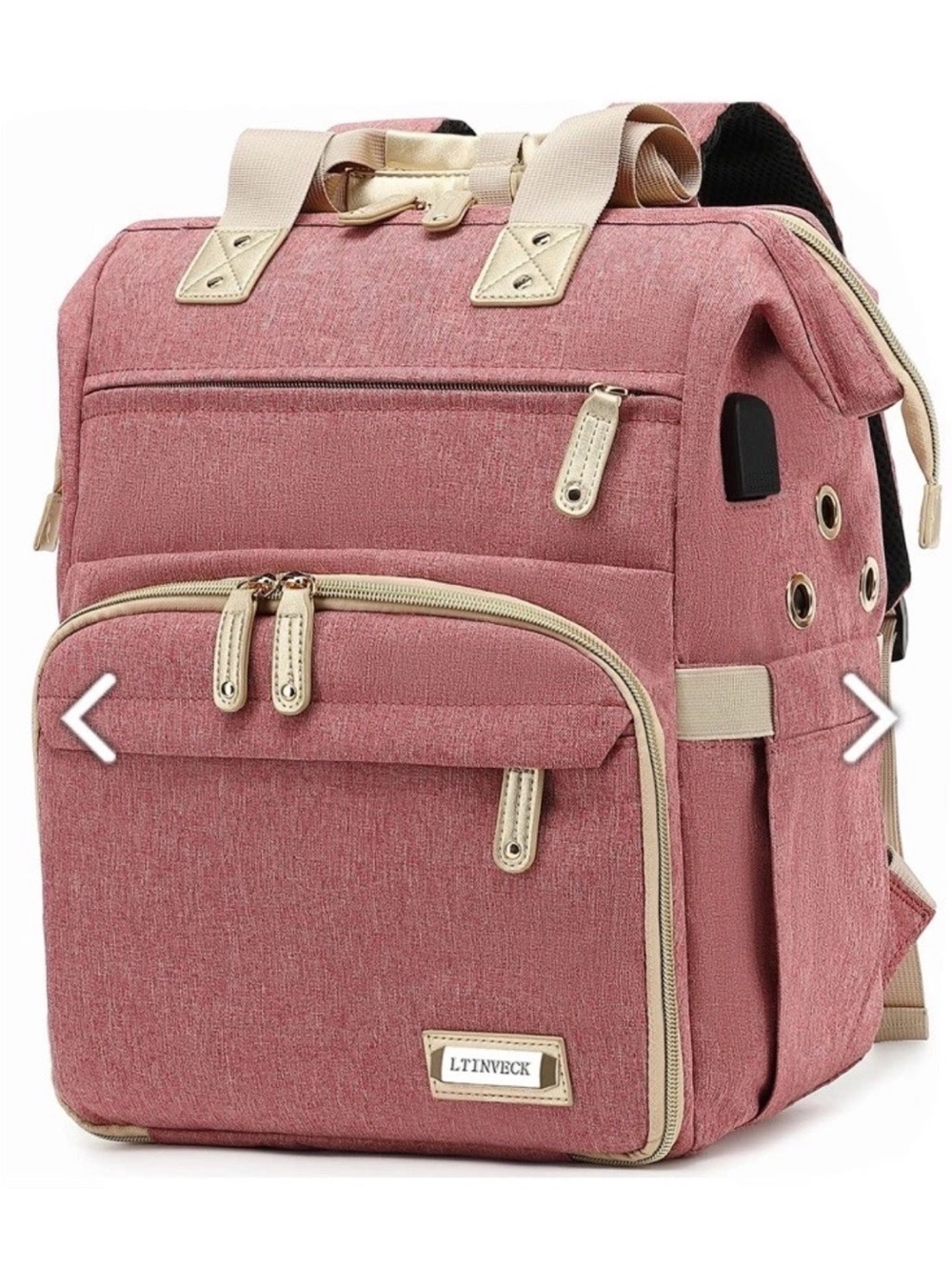 LTINVECK Pink Knitting Crochet Bag Backpack Yarn Storage Organizer